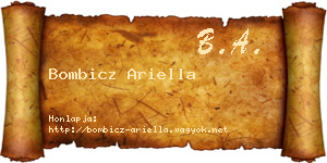 Bombicz Ariella névjegykártya